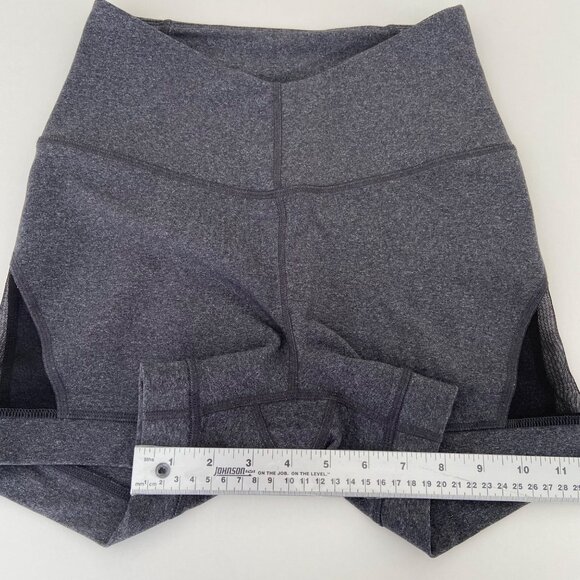 Karma Athletics Charcoal Gray High-Waisted Womens Mesh Panel slimming Shorts Med - Picture 11 of 14